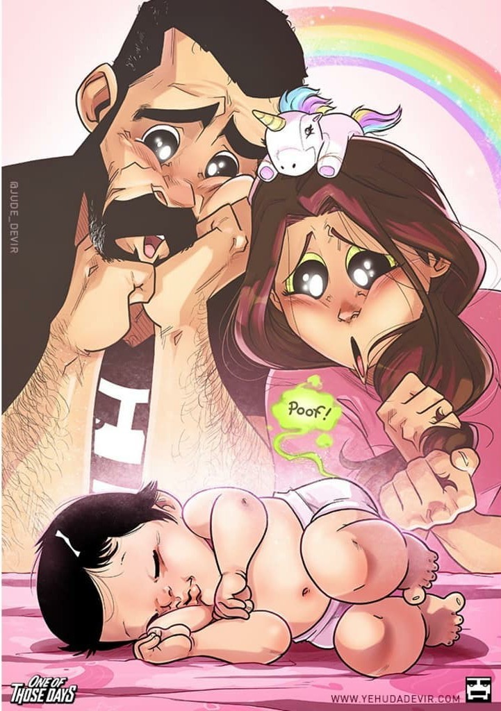 An Israeli artist published a continuation of comics about his family - , Yehudadevir, Pregnancy, Childbirth, Comics, Longpost