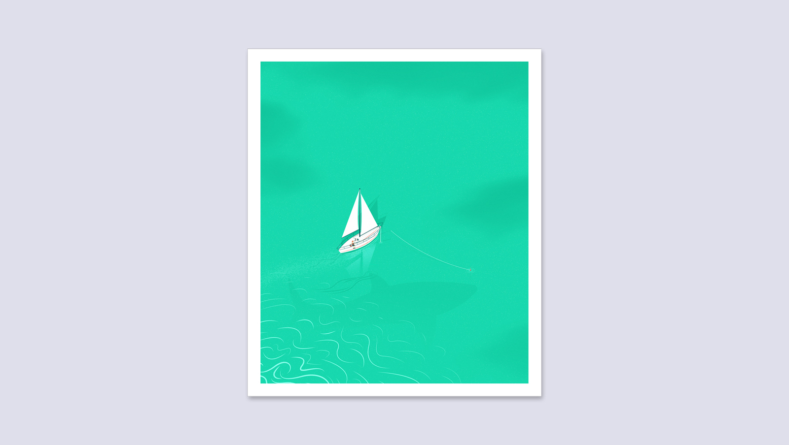 Fishing - My, Art, Illustrations, Vector graphics, , Shark, Fishing, Ocean, Longpost, Sailboat