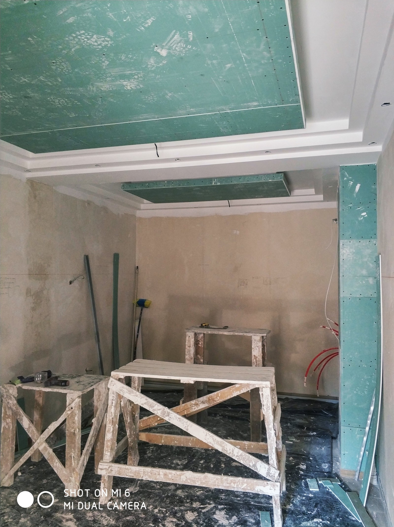 Plasterboard ceiling installation - My, Installation, Drywall, Longpost