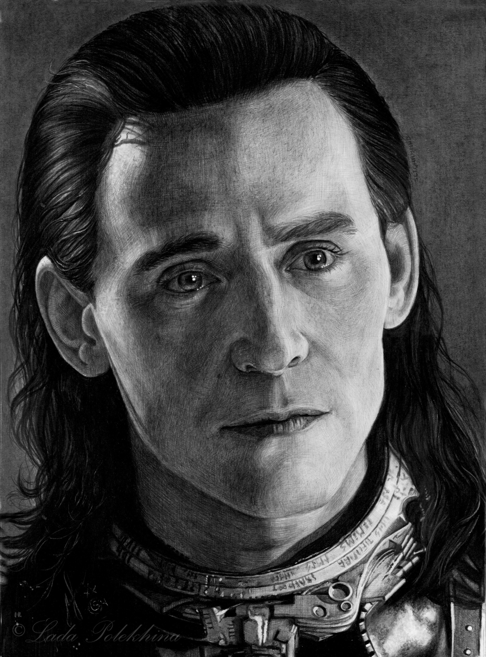 Portrait in pencil. - My, Portrait, Graphics, Loki, Tom Hiddleston, Marvel, Drawing, Celebrities, Actors and actresses
