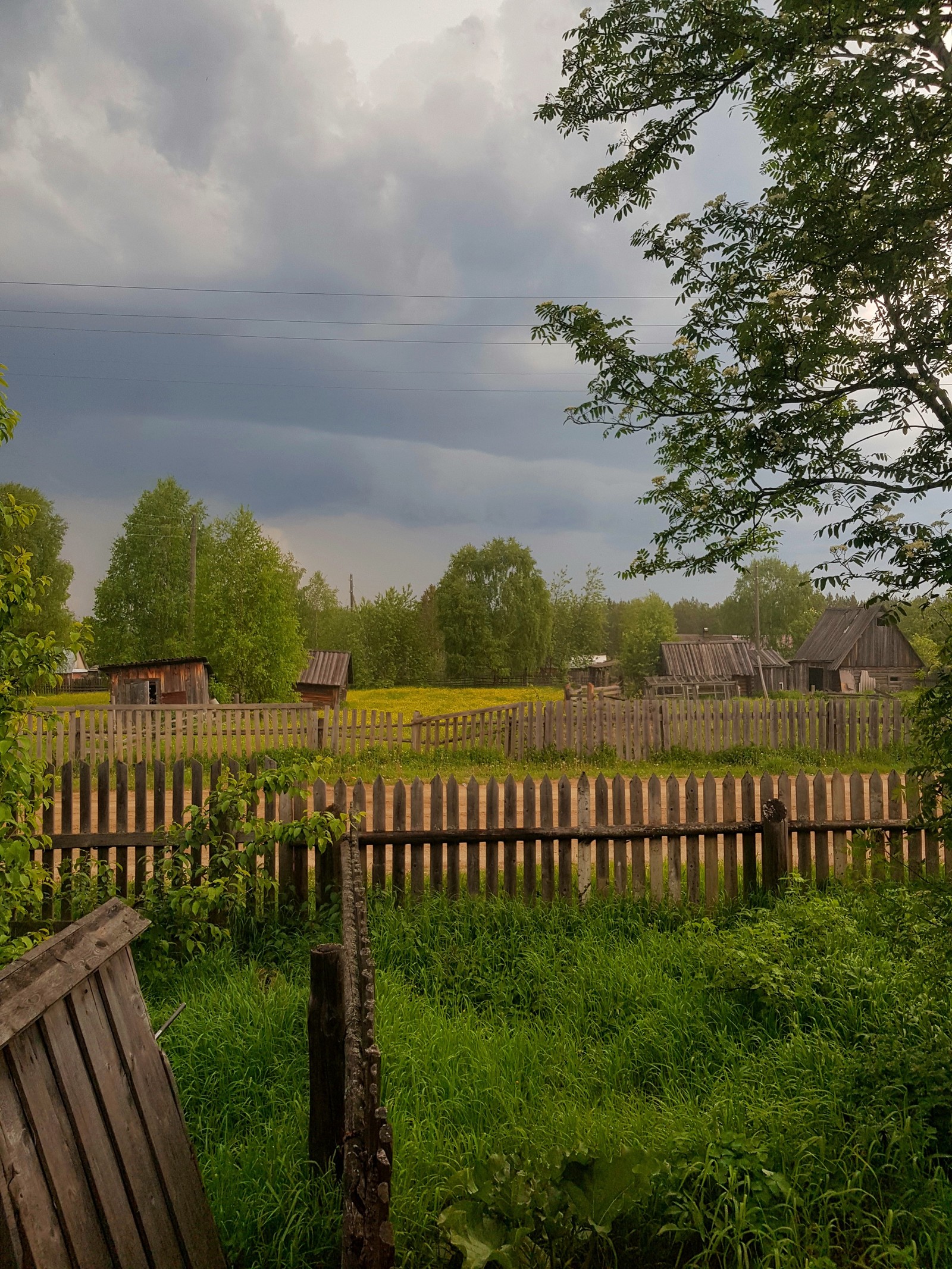 Village - My, Village, Nature, Perm Territory, Sunset, Before the storm, Summer, Longpost