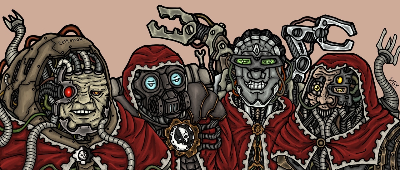 me and guys - My, Wh humor, Crossover, Orcs, Alpha-legion, Techpriest, Me and the boys, Warhammer 40k