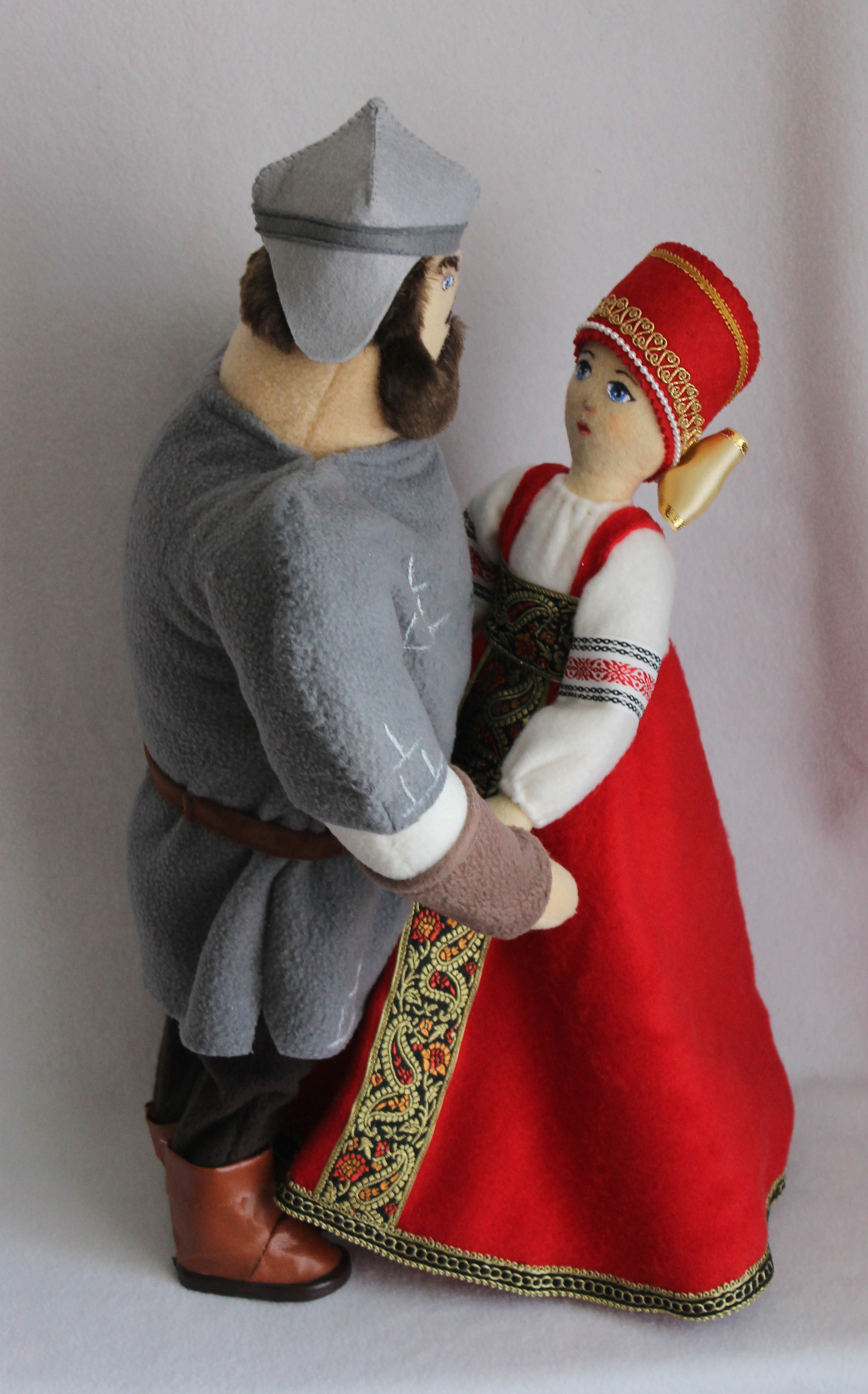 Bogatyr with his wife. Frame dolls - My, Bogatyr, , Author's toy, Three heroes, Ilya Muromets, Needlework without process, Longpost, Doll