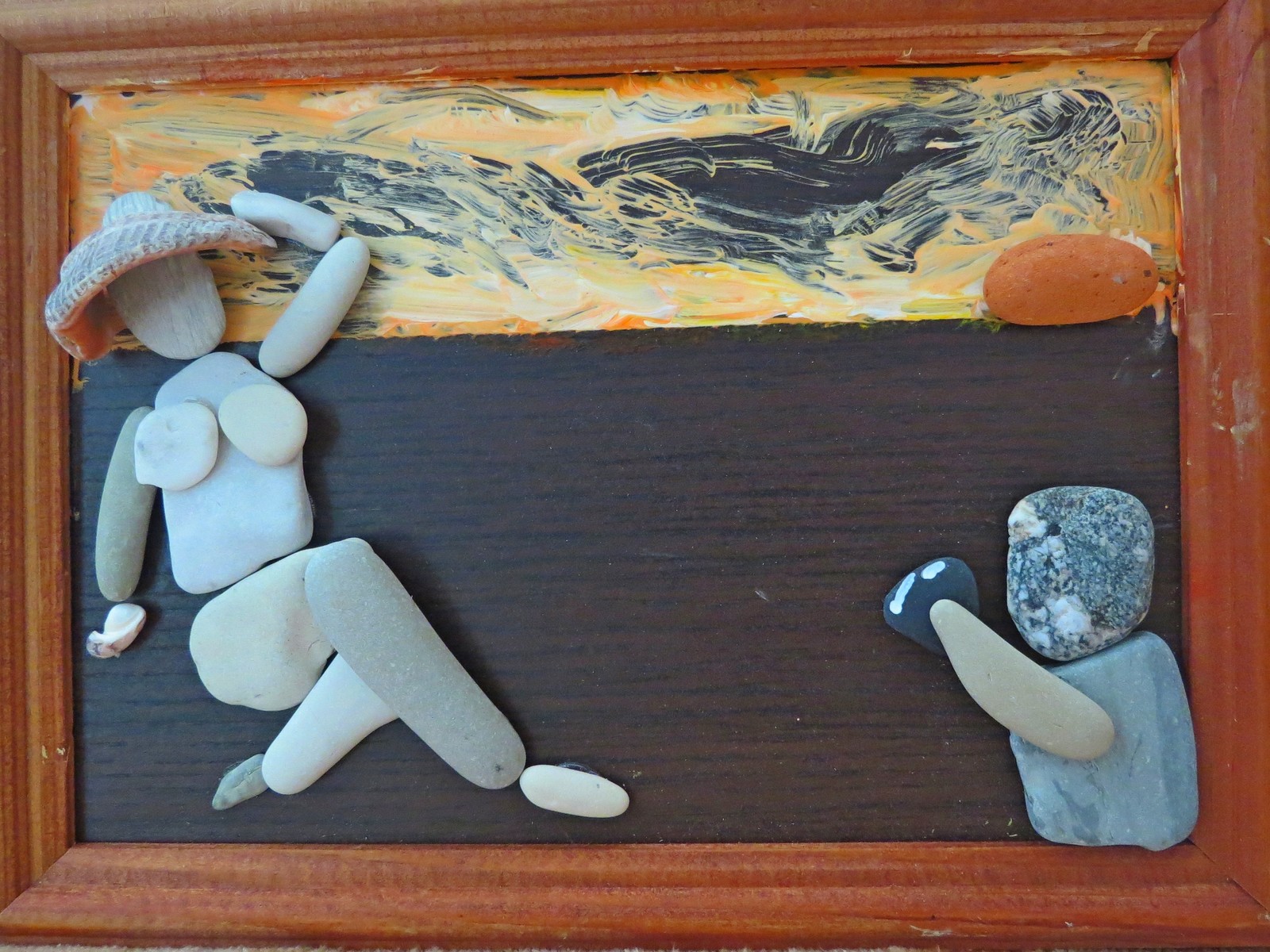 Stone life 3 - My, Pebbles, Painting, Junior Academy of Artists, Beginner artist, Natural stones, Longpost