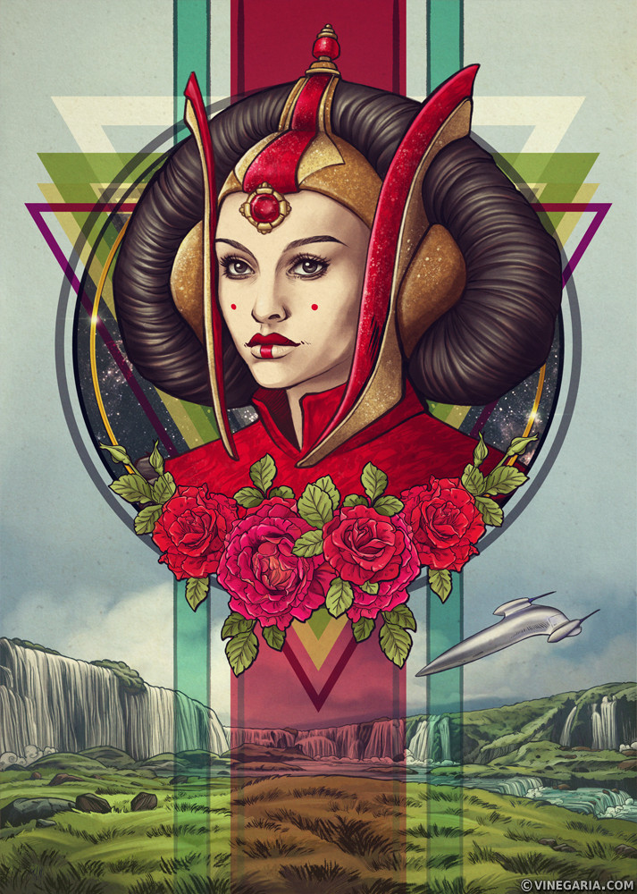 SW tribute. - Art, Fan art, Images, Longpost, Padme Amidala, Princess Leia, Star Wars