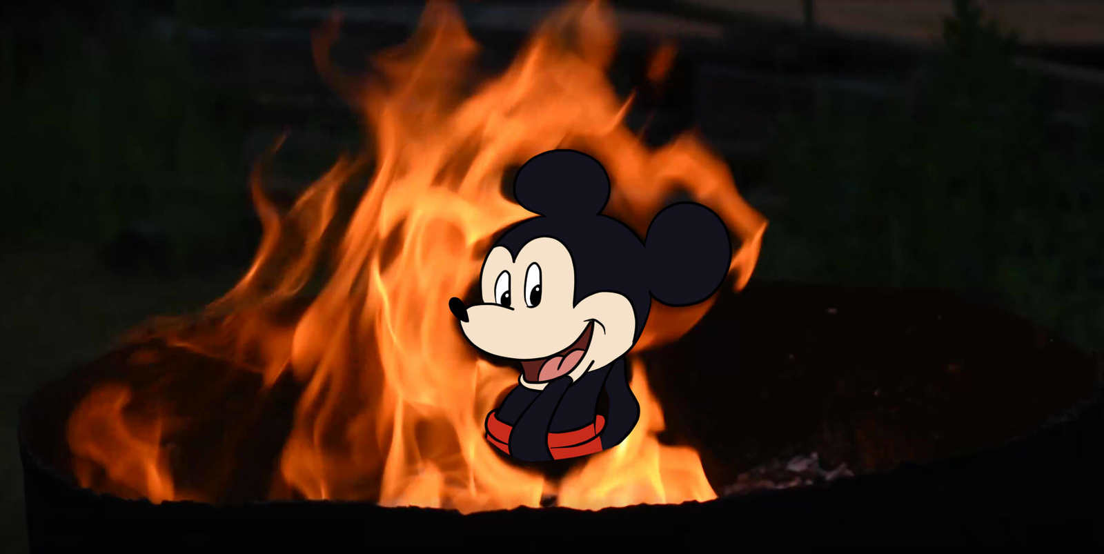 Mickey, is that you? - My, Fire, Flame, Silhouette, It seemed, Mickey Mouse