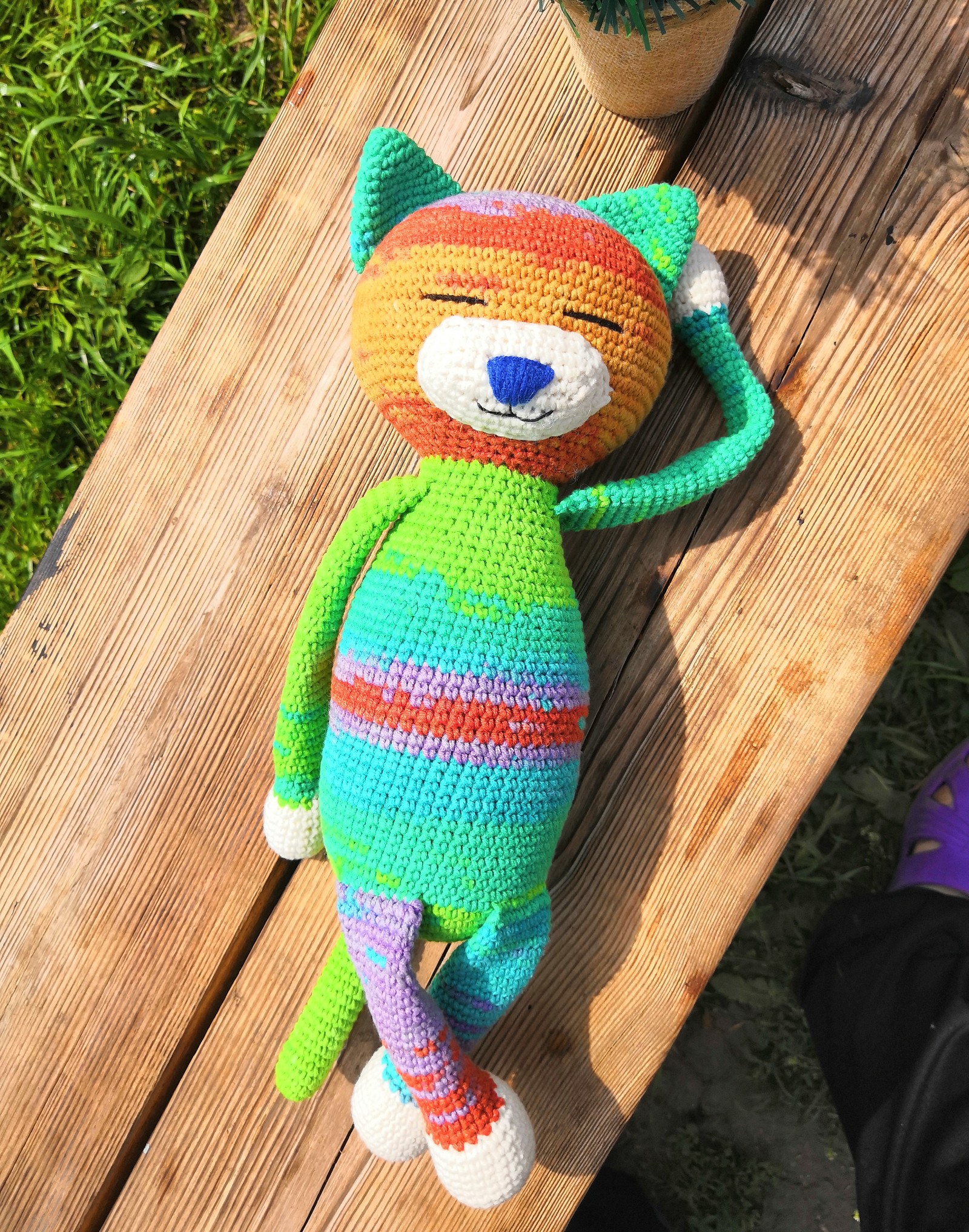 crochet cat - My, Knitting, I knit, Needlework, Toys, cat, Crochet, Longpost