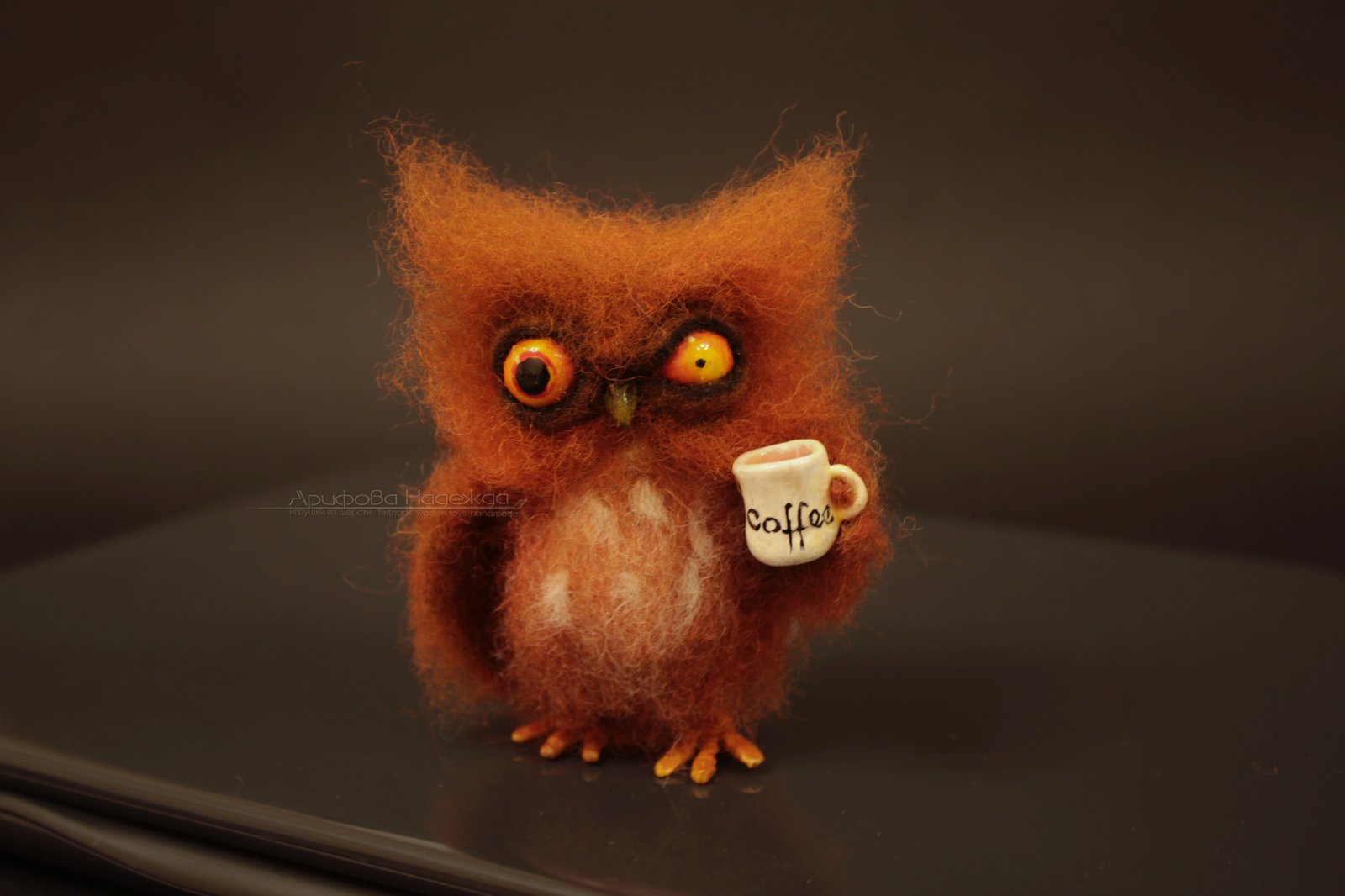 Morning, it is - My, Needlework without process, Owl, coffee house