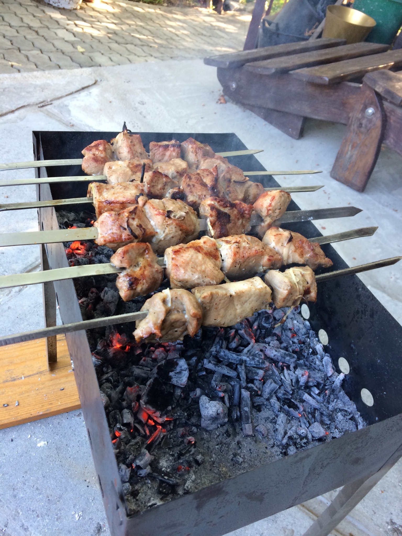 Barbecue for 2 packs of cigarettes - My, Brazier, Dacha, Homemade, From improvised means, Longpost