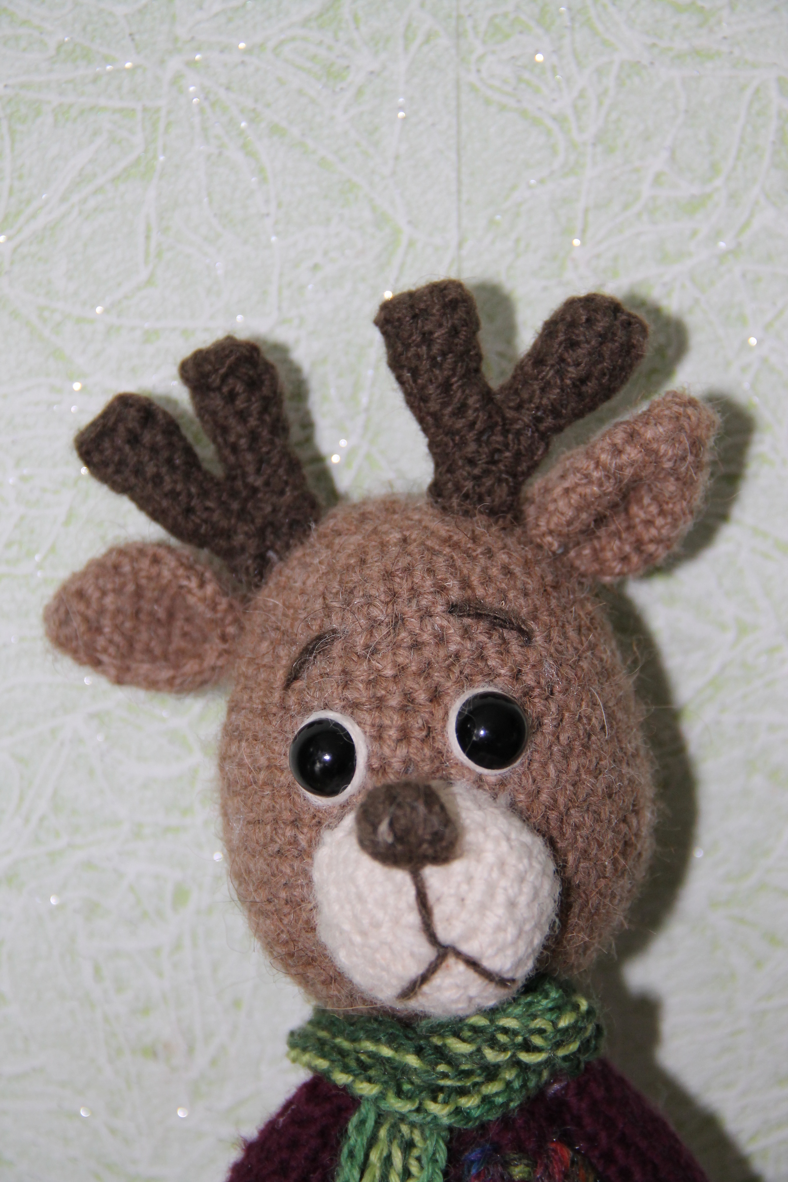 My first work in the amigurumi technique, Andy the deer - My, Amigurumi, Knitting, Crochet, Knitted toys, Gift exchange, Longpost