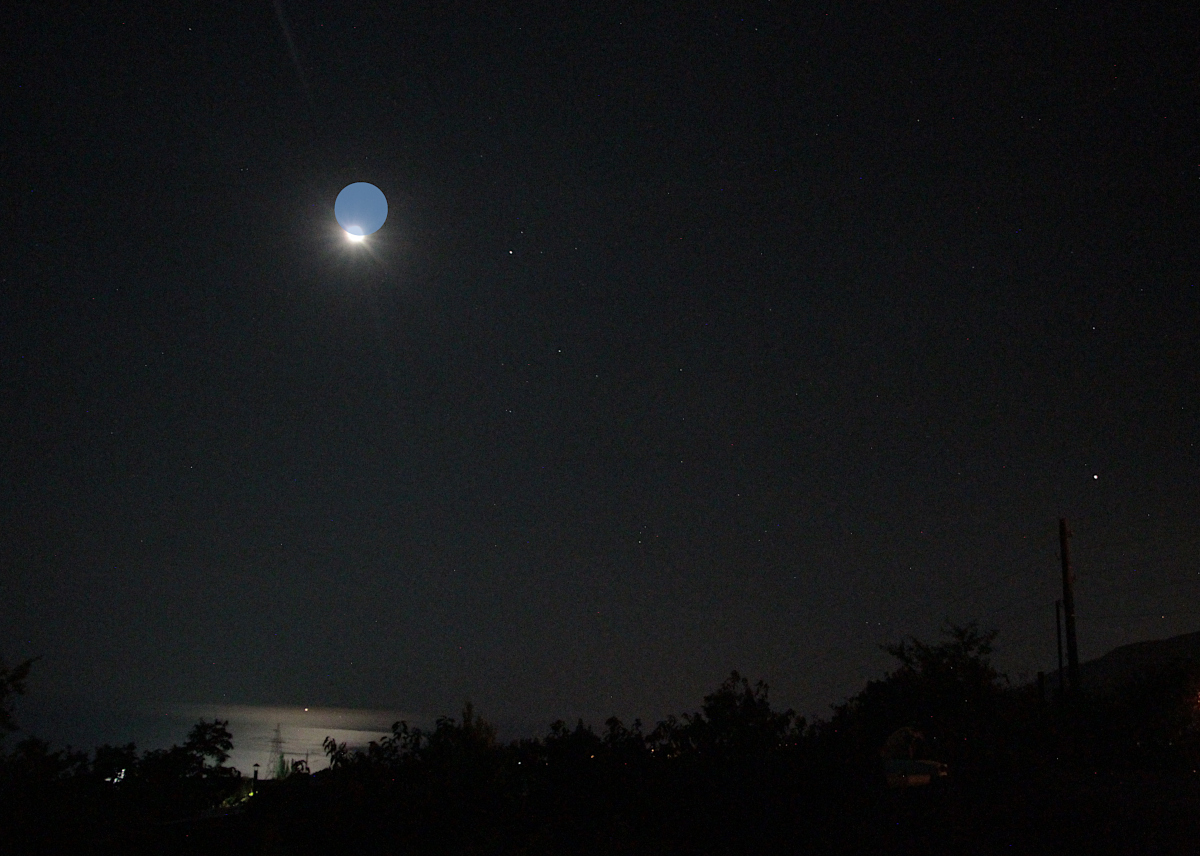 Lunar eclipse - the size of the Earth's shadow - My, moon, Land, Astronomy, Crimea, Space, Moon eclipse