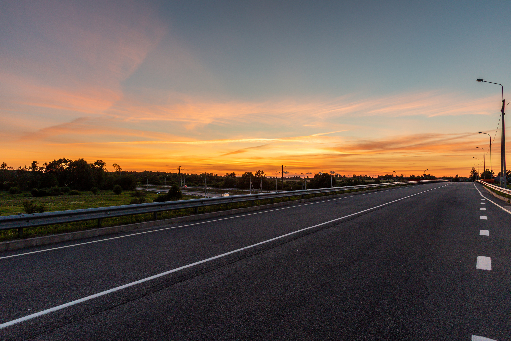 Sunset - My, The photo, Friday tag is mine, Nikon, Sunset, Road, Kaliningrad, Beginning photographer