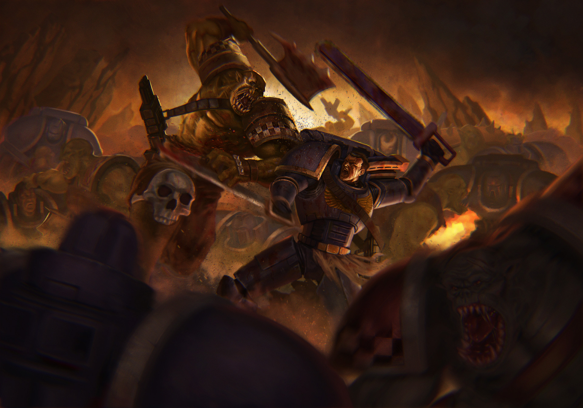 Into the flames of battle! To the anvil of war! - Warhammer 40k, Wh Art, Art, Longpost