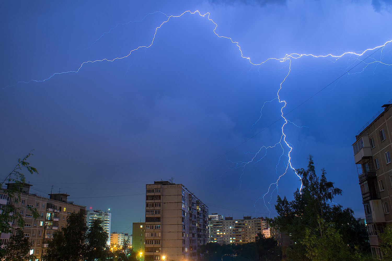 Thunderstorm in Perm - My, Permian, Thunderstorm, Longpost, The photo, Lightning