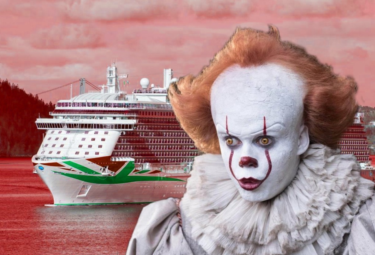 The clown staged a bloody massacre on a cruise ship. - Cruise liners, Liner, Passenger liner, Great Britain, Fight, Blood, Clown