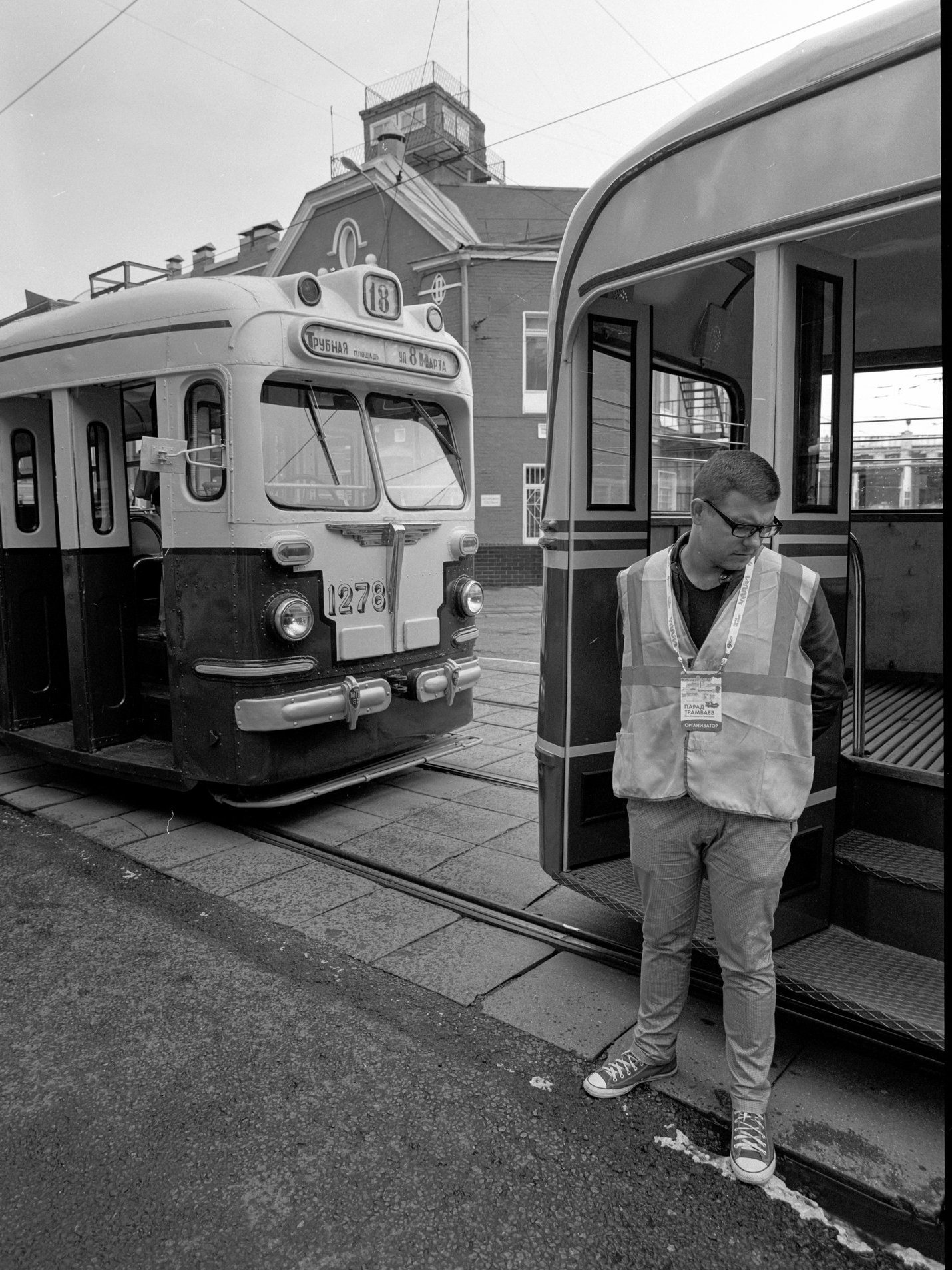 Second parade of trams - My, The photo, Pentax 67, Black and white photo, Medium format, Longpost