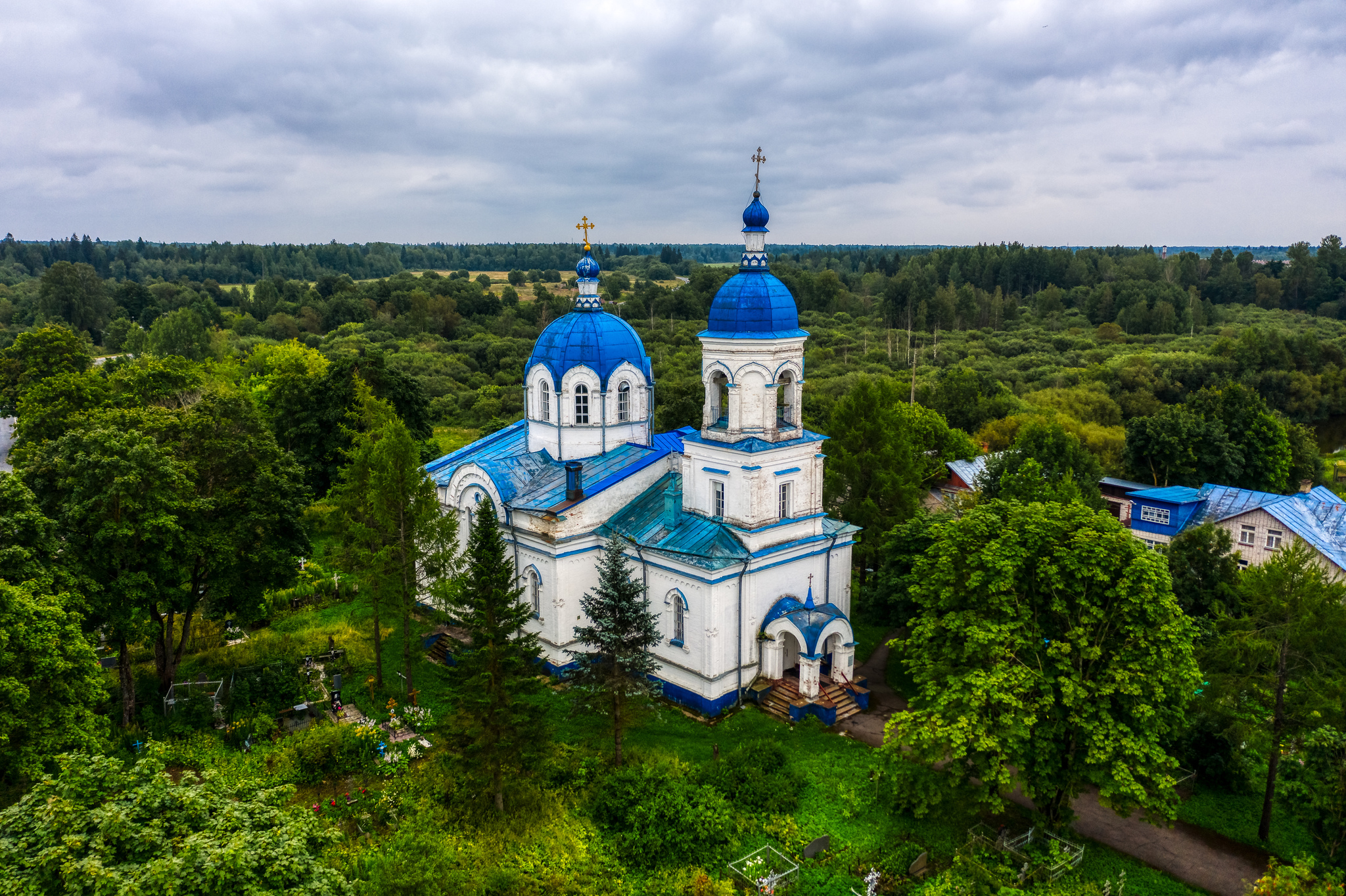 Крестовоздвиженская церковь - Моё, Церковь, Аэросъемка