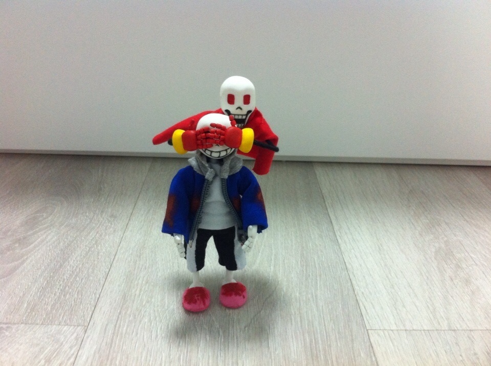 Murder Sans/Undertale - My, Figurine, Sans, Papyrus, Hobby, Skeleton, Smirk, Longpost, Figurines