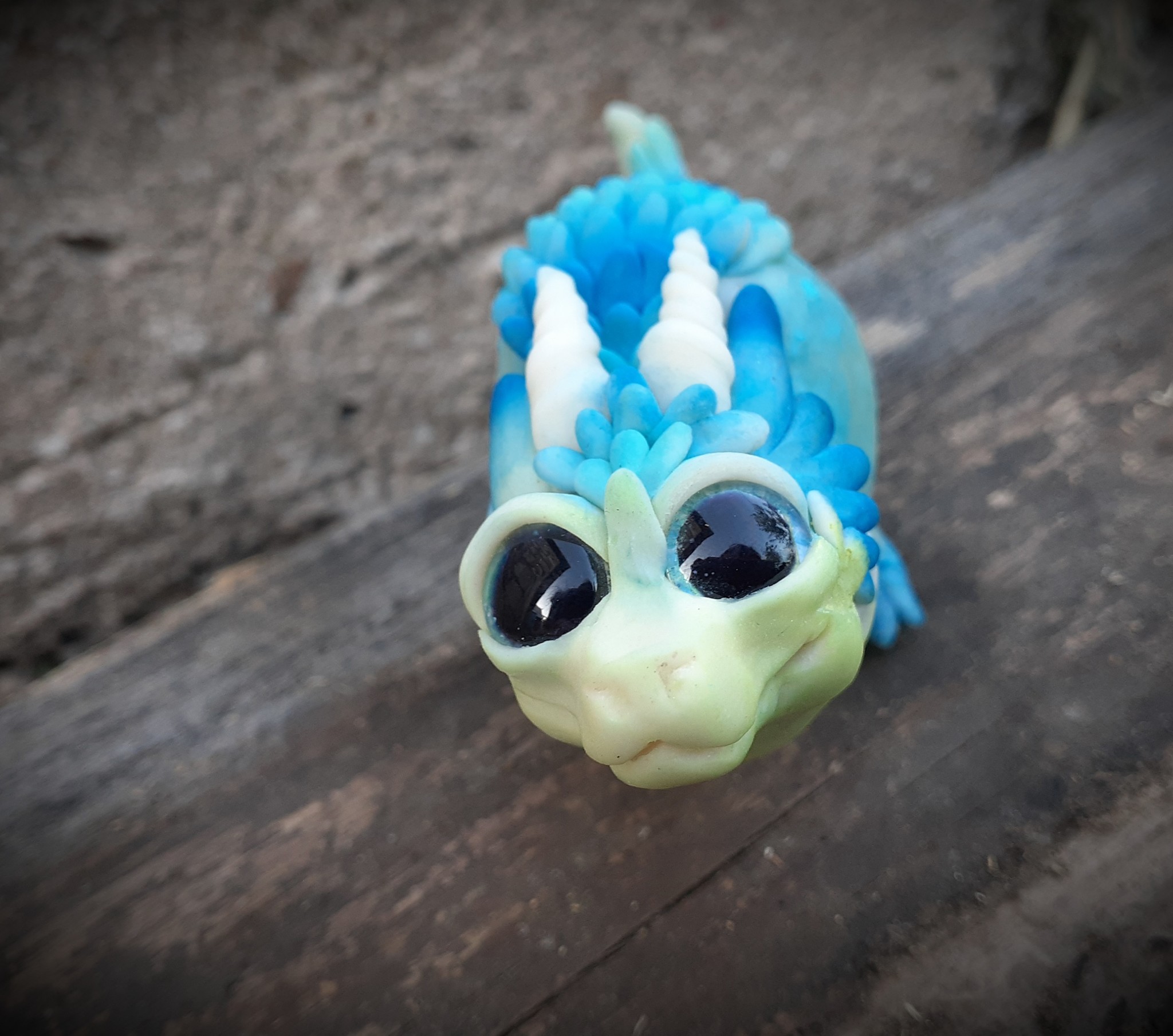 Cute animal made of polymer clay :) - My, Polymer clay, Author's toy, , Longpost, The Dragon