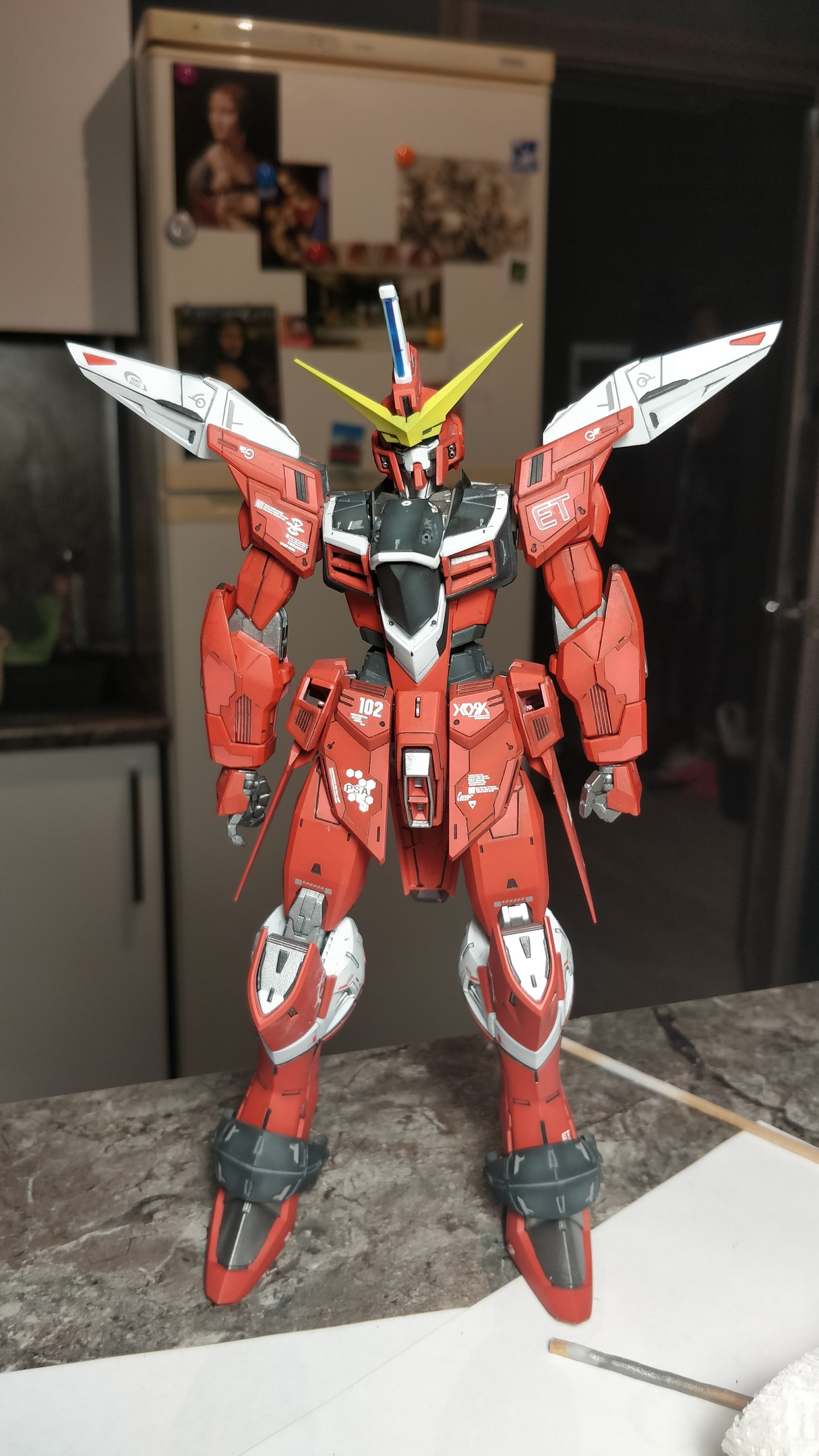 Assembly of MG Justice Gundam 1/100 Bandai. - My, Stand modeling, Gunpla, Process, Assembly, Models, Longpost