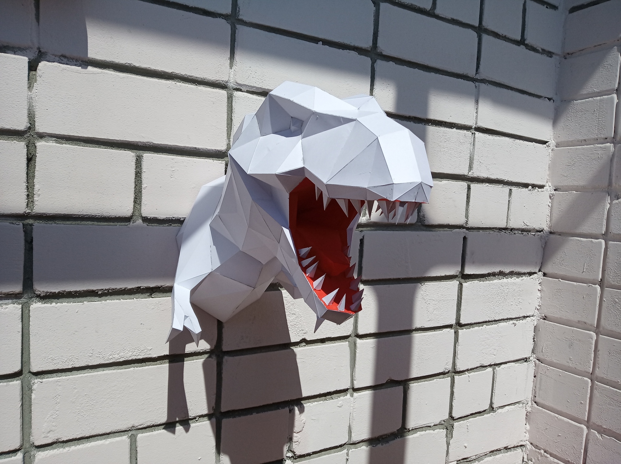 Tirex papercraft - My, Tyrannosaurus, Papercraft, With your own hands, Needlework, Longpost