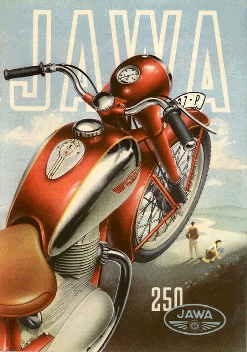 Motorcycles Java, old advertising posters - Czechoslovakia, Java, Motorcycles, Advertising, Longpost, Moto