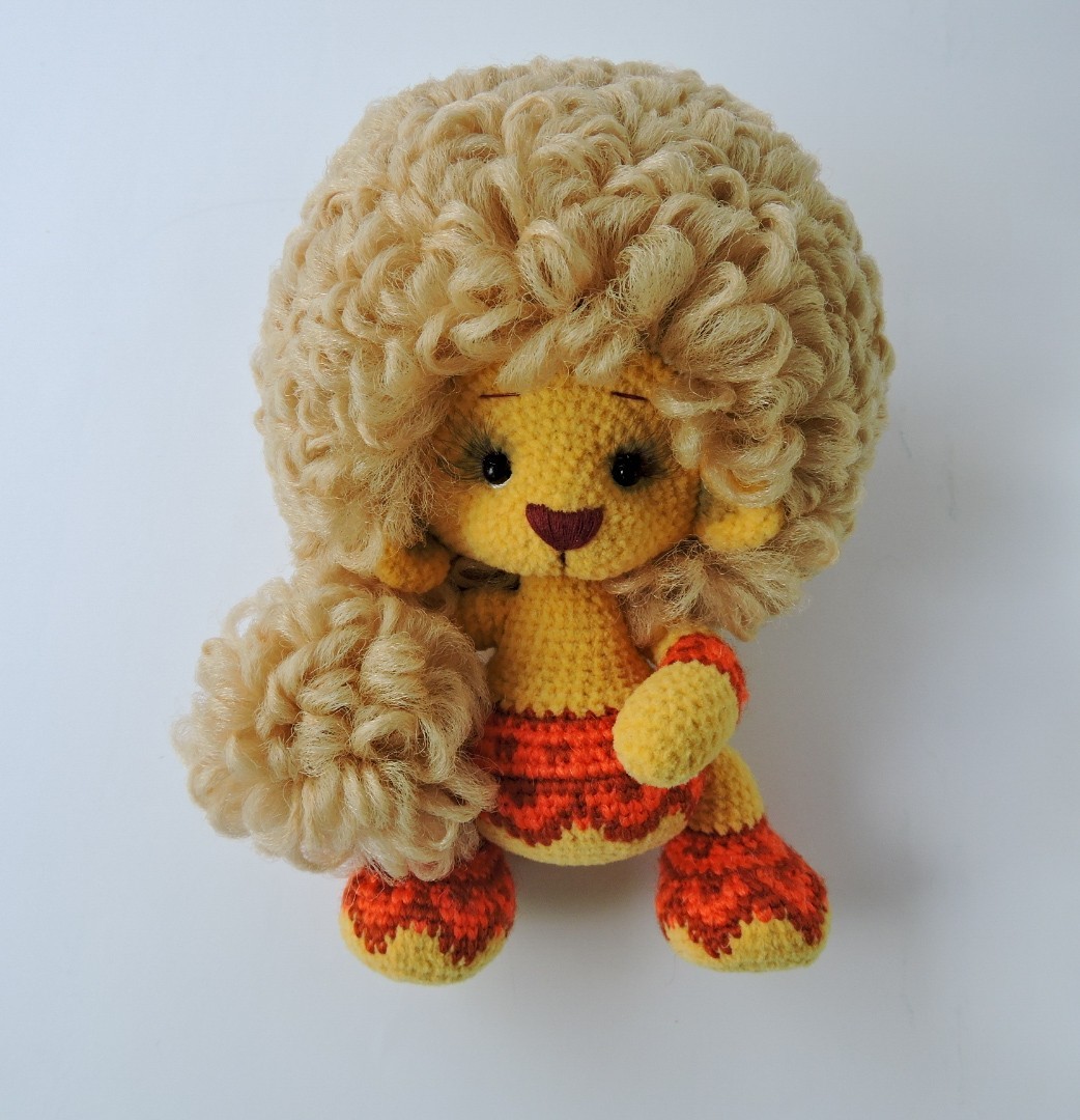 King of beasts - My, Amigurumi, Crochet, a lion, Needlework without process, Longpost, Rowan, Jacquard