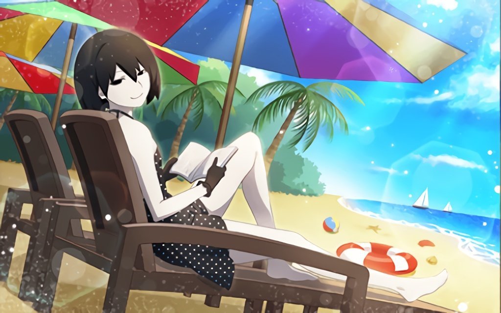 Summer season ends - Anime, Anime art, Monogatari series, Hachikuji Mayoi, Shinobu oshino, Kanbaru suruga, Ougi Oshino, Longpost