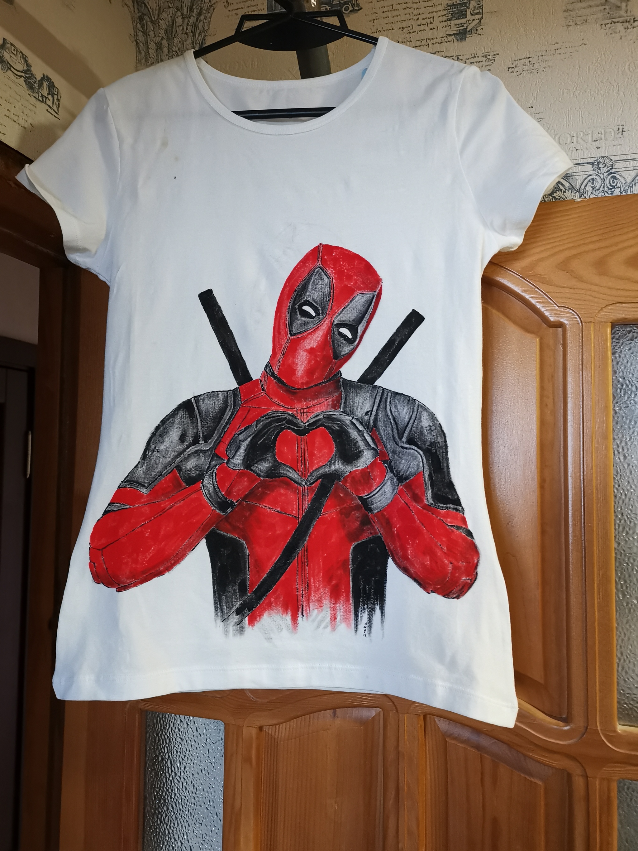 Present - My, Deadpool, Drawing, T-shirt