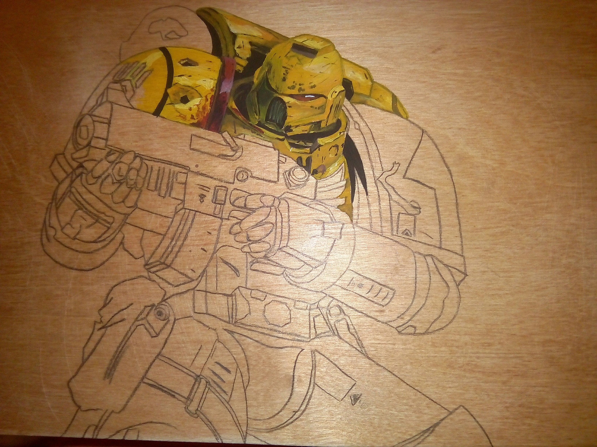 The box is half a year long. (Warhammer). - My, Warhammer 40k, Casket, Creation, Acrylic, To tears, Space Marine, Dreadnought, Longpost