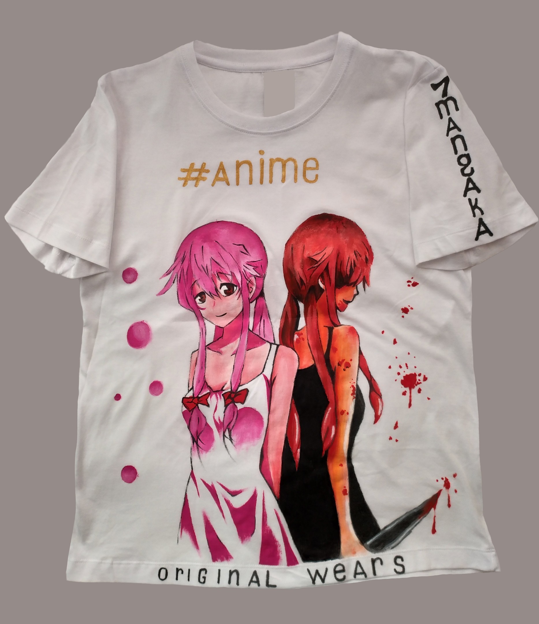 1 - Transformed an old t-shirt2 - custom-madeAcrylic, hand-painted - My, Anime, Anime art, Art, Fan art, Handmade, Drawing, Acrylic, Longpost