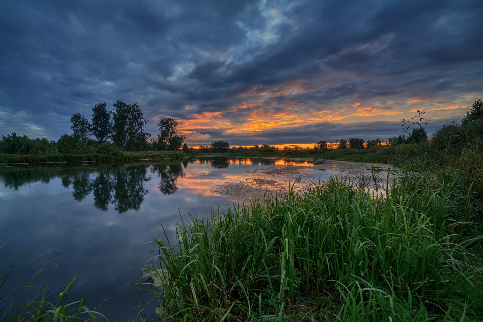 Sunset on the Miass River near the village. crutches - My, Landscape, Chelyabinsk region, The photo, Summer, Southern Urals