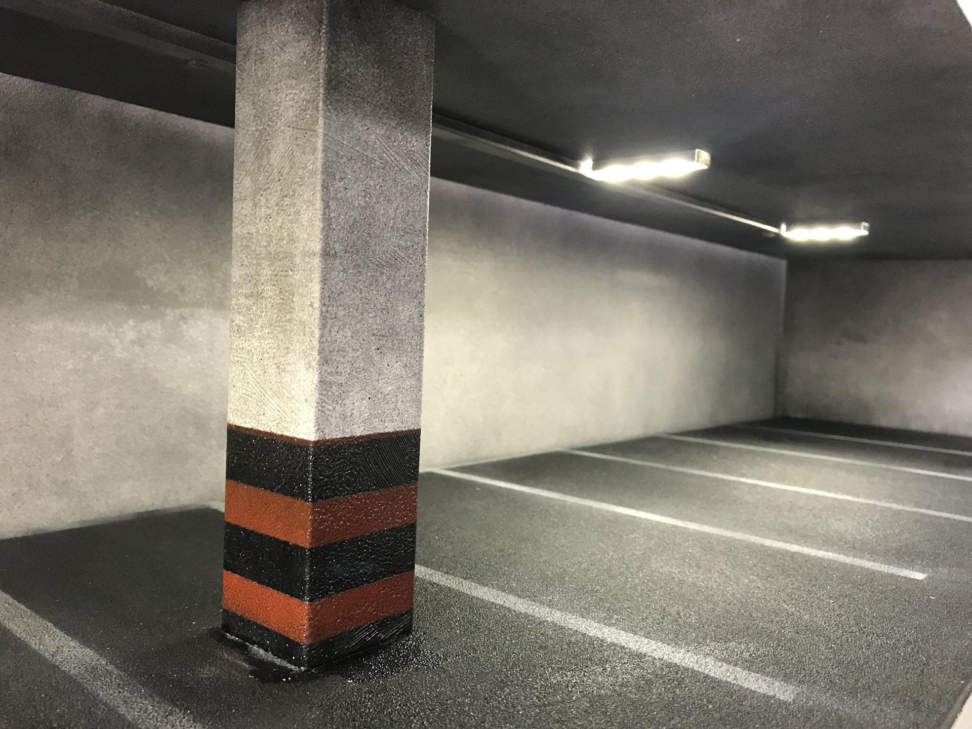 Shelf for scale models in 1/18 (Diorama of underground parking and service) - Diorama, Car modeling, Handmade, Longpost