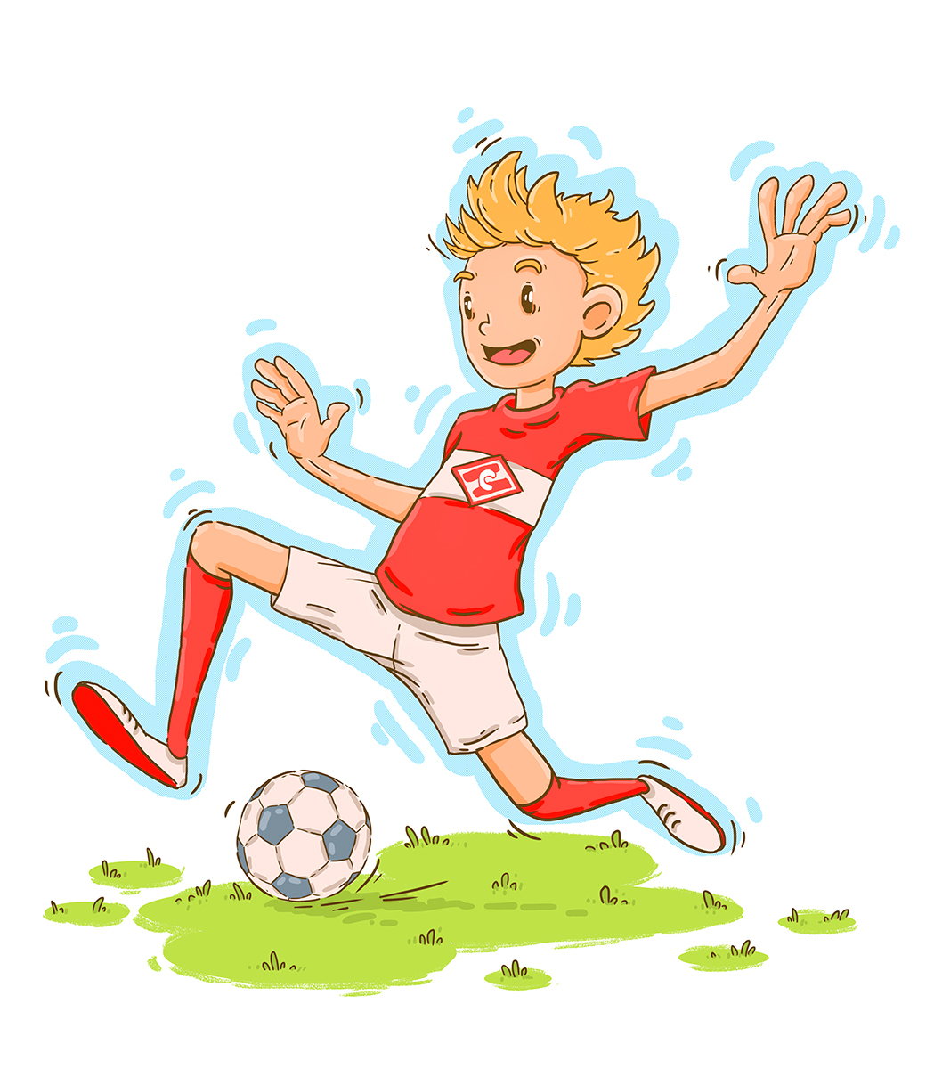 Мальчик футболист рисунок