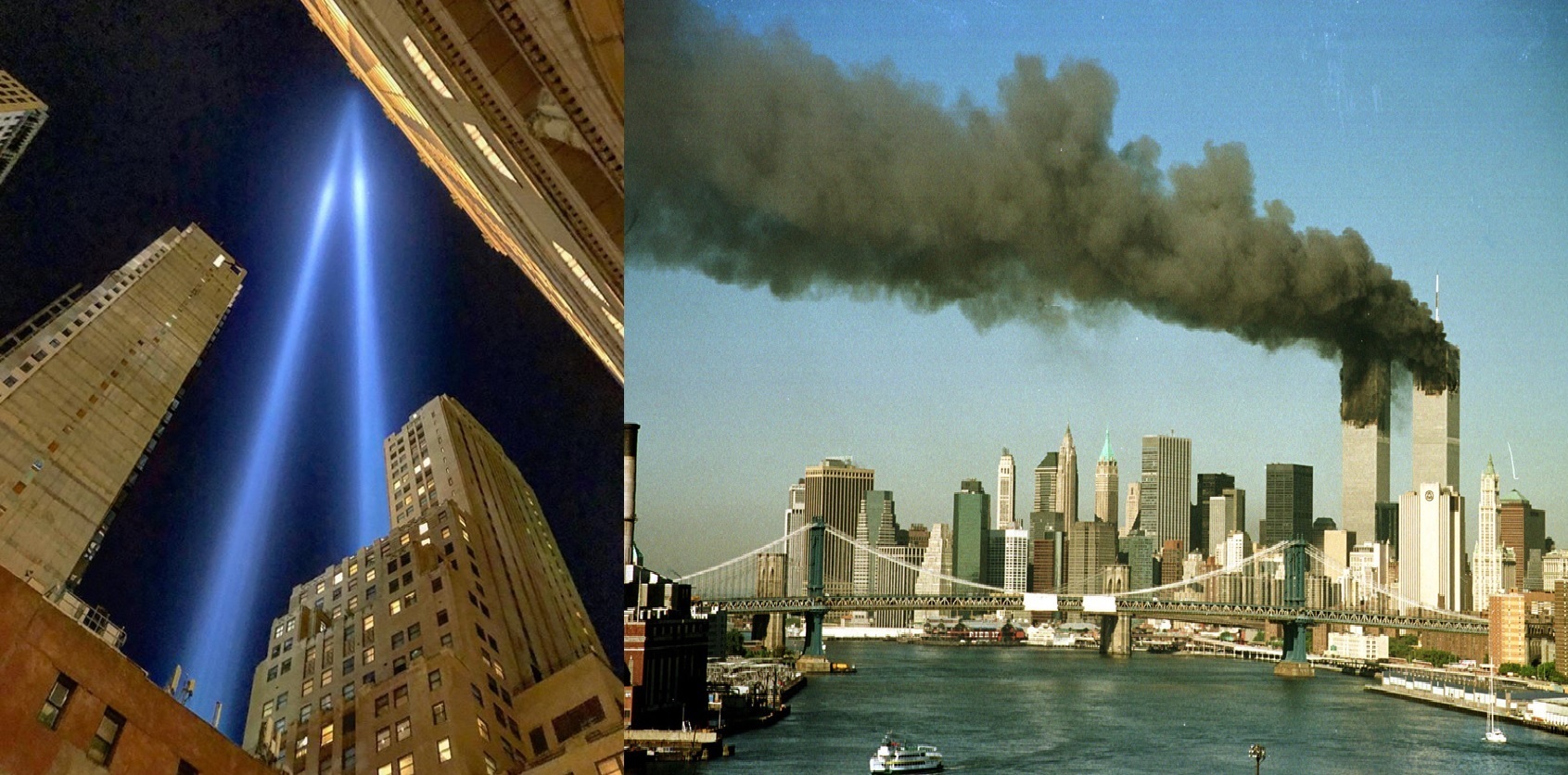 2 hours ago, two 9/11 light towers appeared in the sky over New York - 11 September, Memory, USA, Tragedy, Terrorism, Death, The photo, Sorrow, Longpost