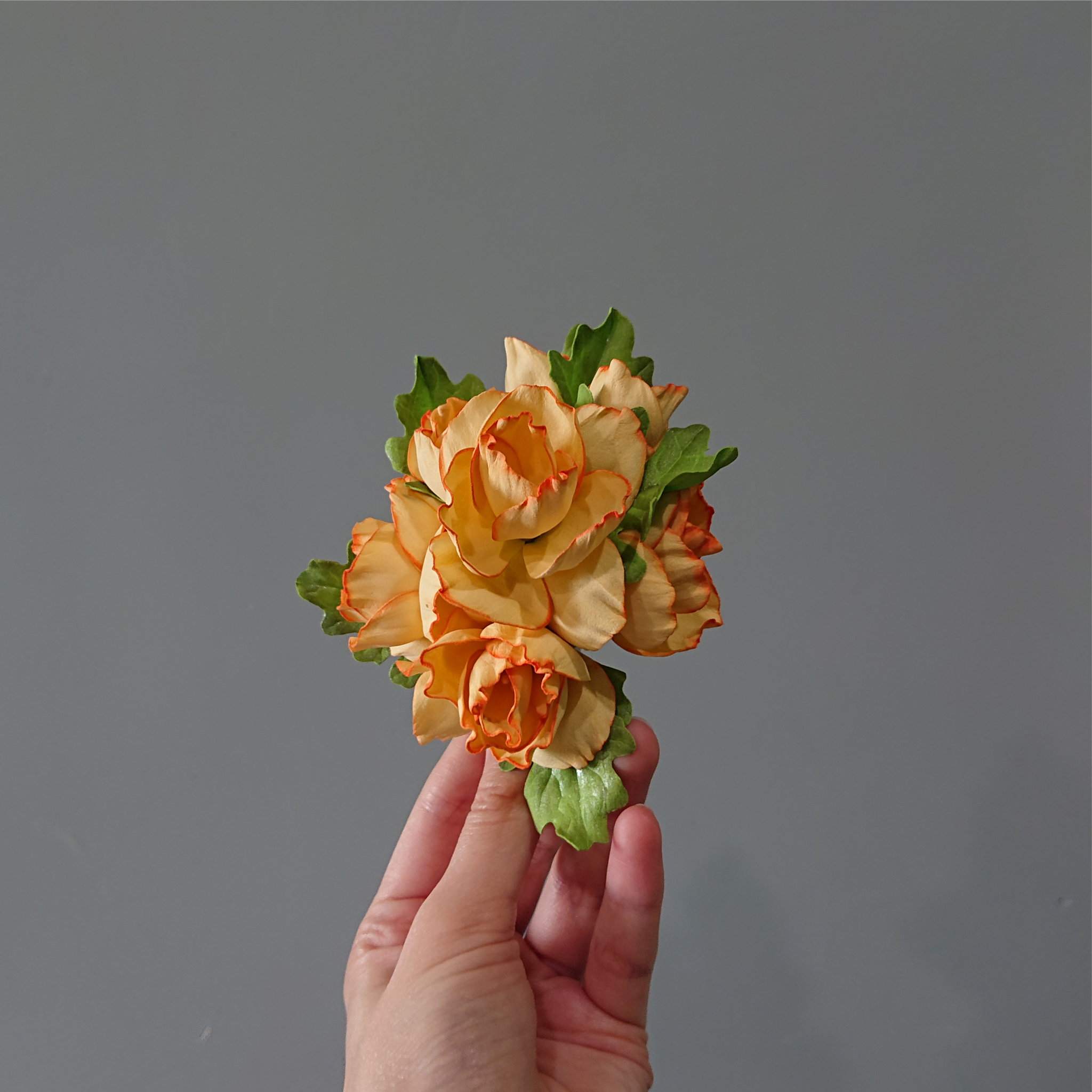 Floral brooch - My, Foamiran, Flowers, the Rose, Handmade, With your own hands, Needlework without process, Longpost