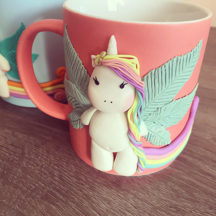 Baby Unicorns - My, Polymer clay, Needlework without process, Longpost, Mug with decor