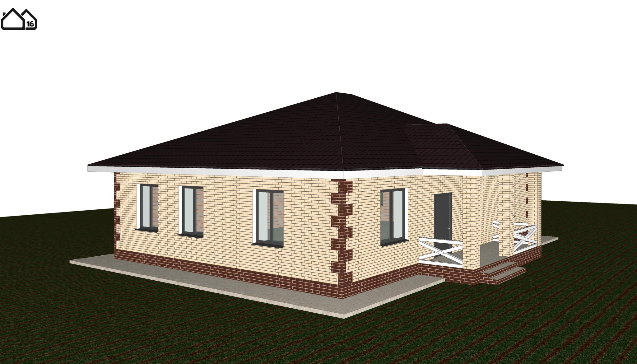 The project of a one-storey house with an area of ??110 sq.m. with two bedrooms - My, Project, Dacha, Cottage, Longpost