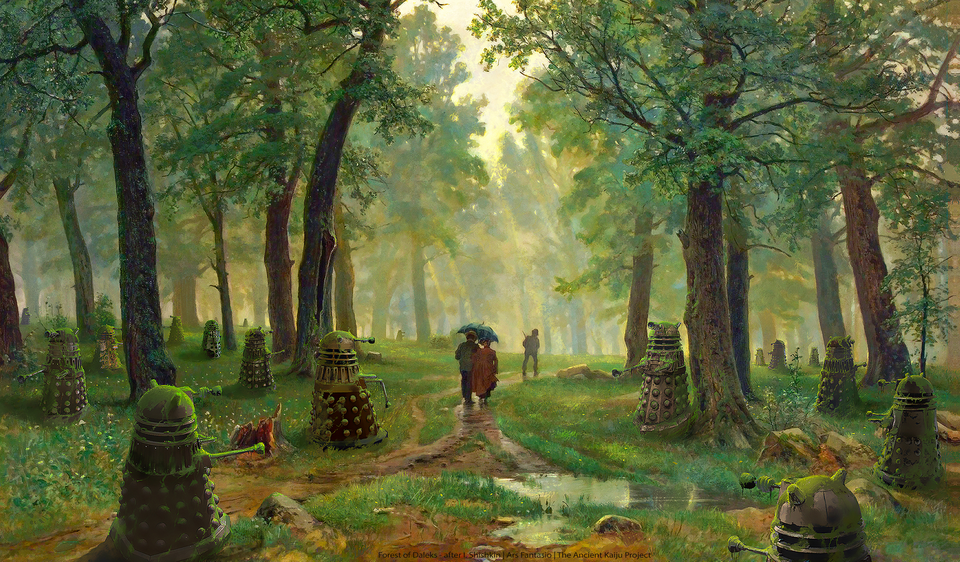 Forest of Daleks - Doctor Who, Dalek, Serials, Art, Oliver Wetter, Painting, Ivan Shishkin, Daleks