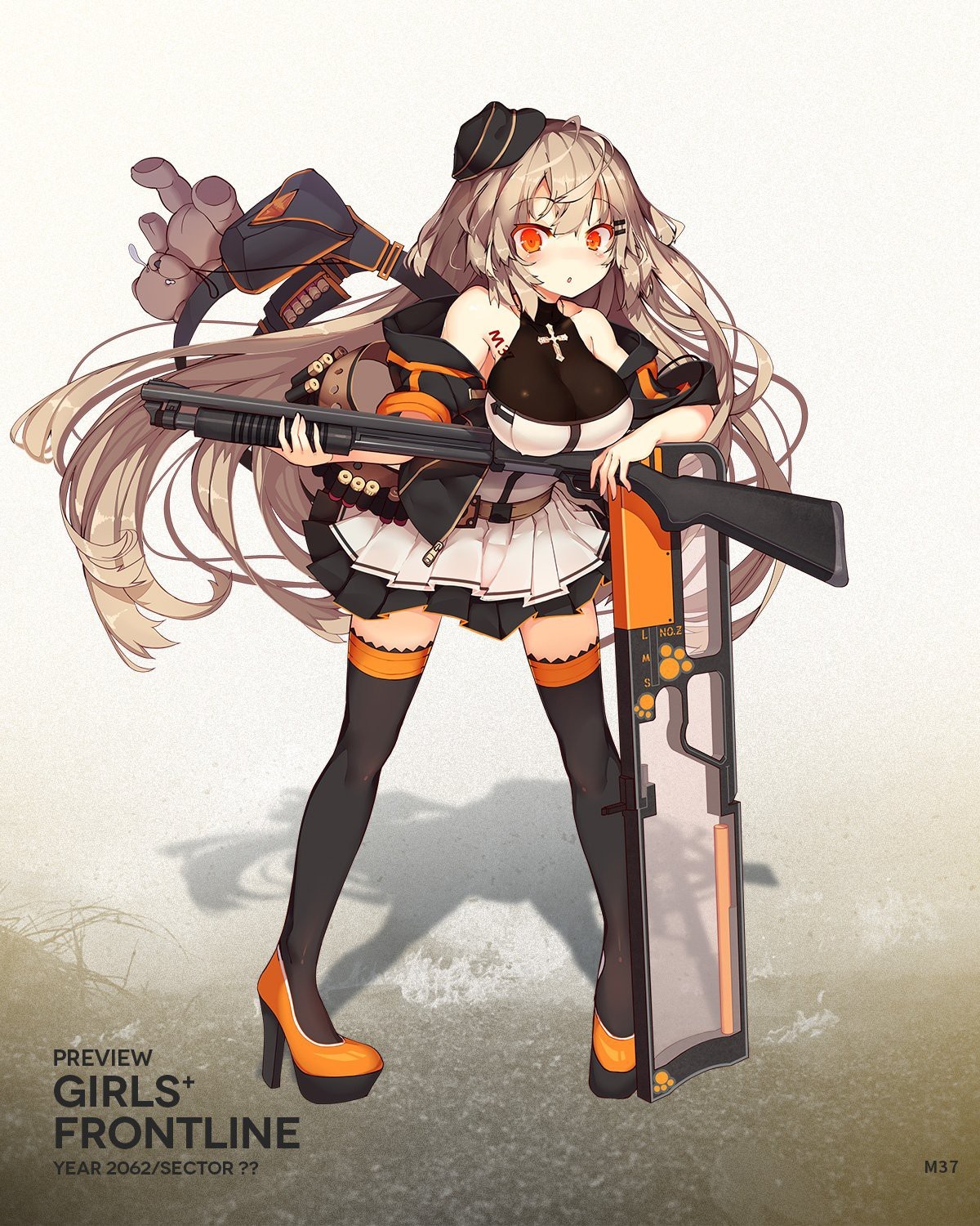 Ithaca M37 - Anime art, Art, Girls frontline, Ithaca m37, A selection, Longpost