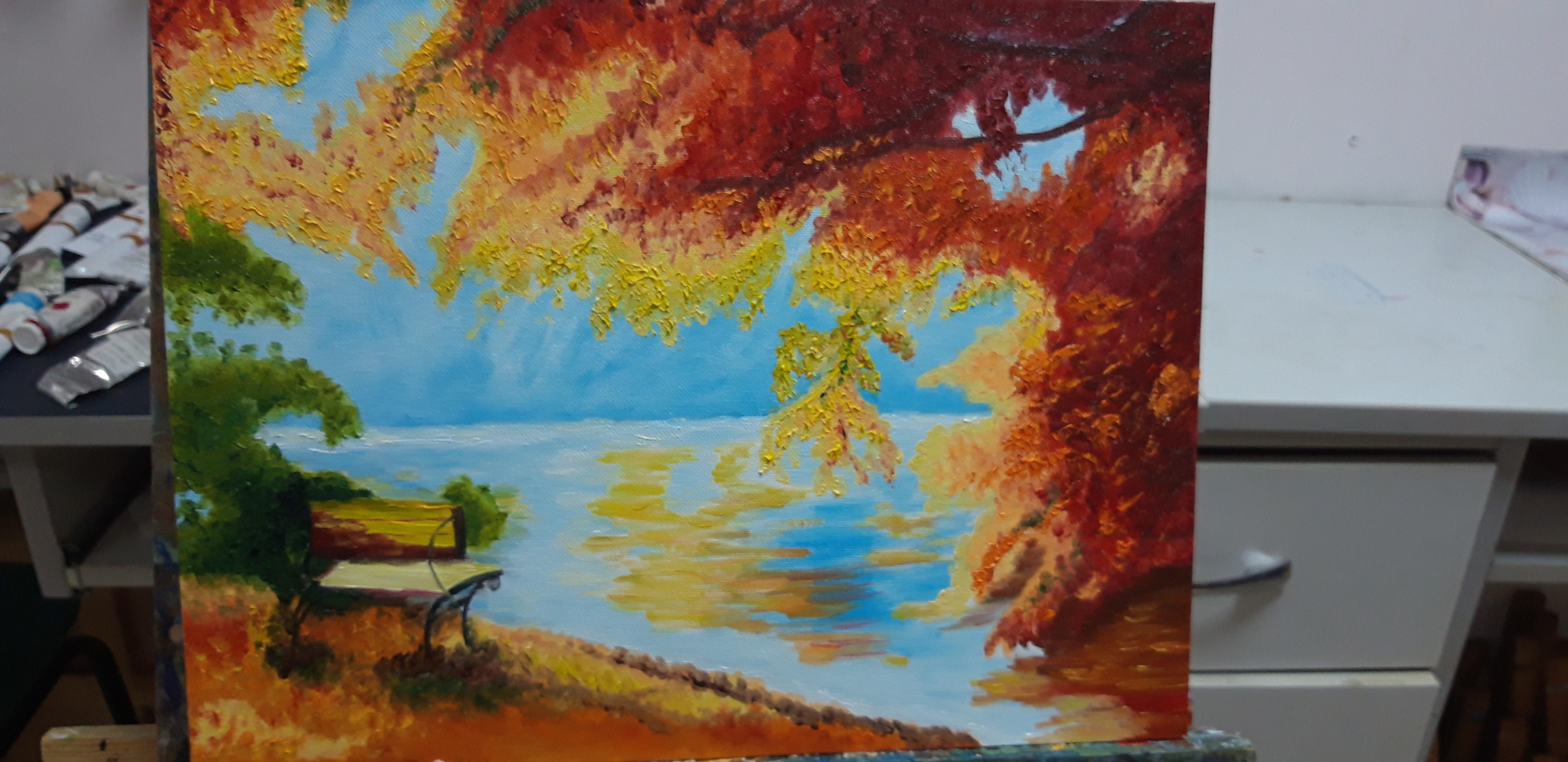 Trying to paint with oil, the first picture - My, Painting, Creation, Oil painting