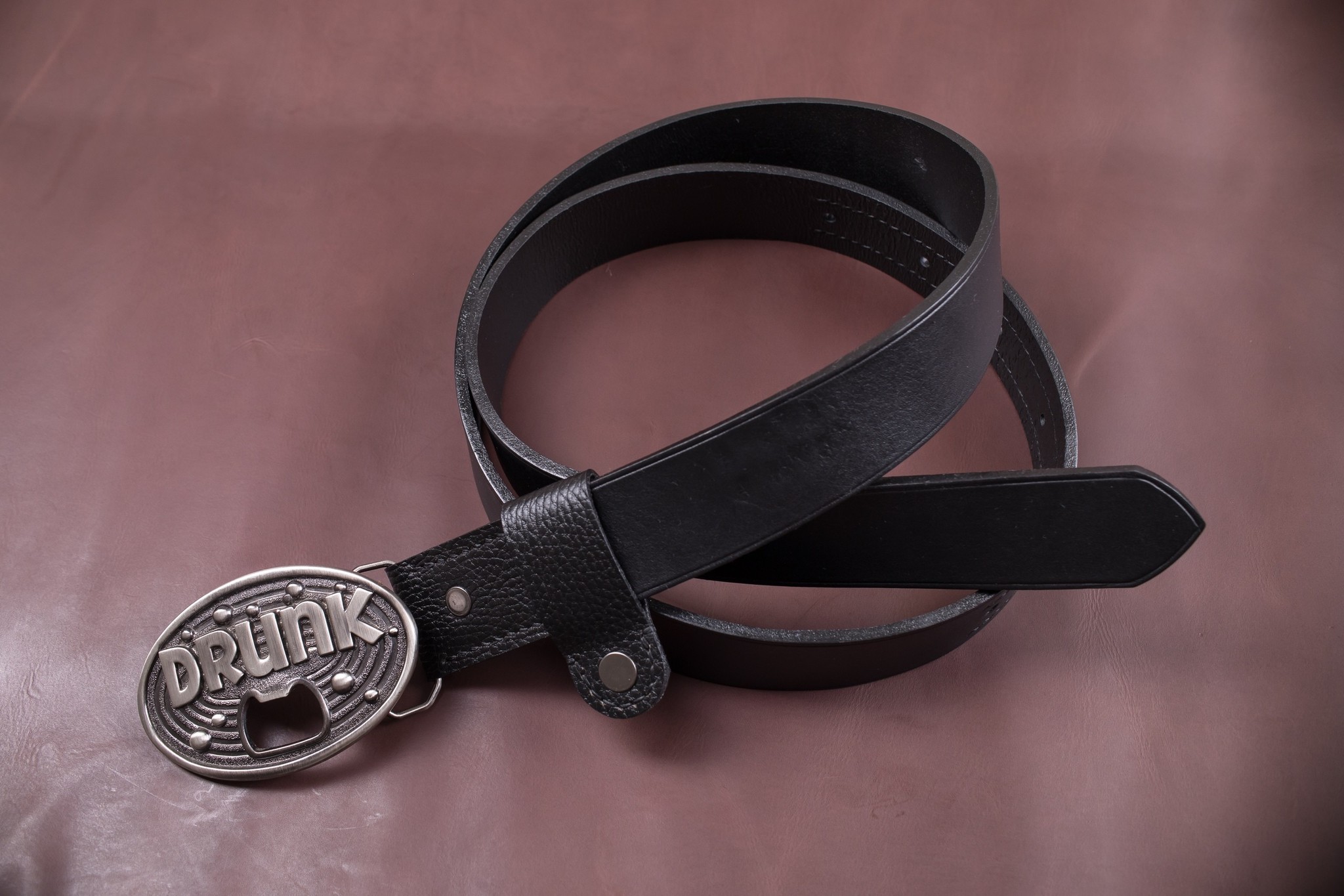 Belt with Drunk buckle. - My, Belt, Leather, Longpost