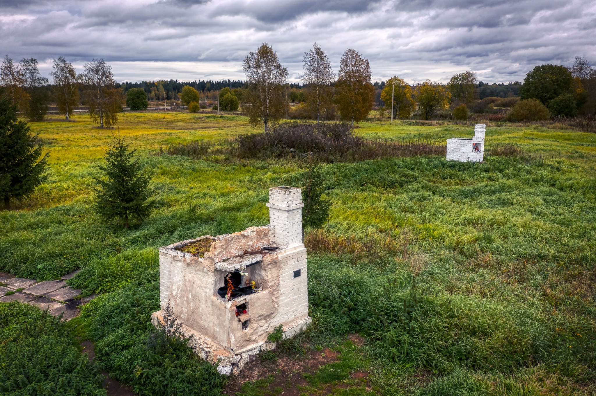 Fresh photos of stoves in the field (Russian Khatyn). - My, Bake, Monument, Video, Longpost, Leningrad region, 