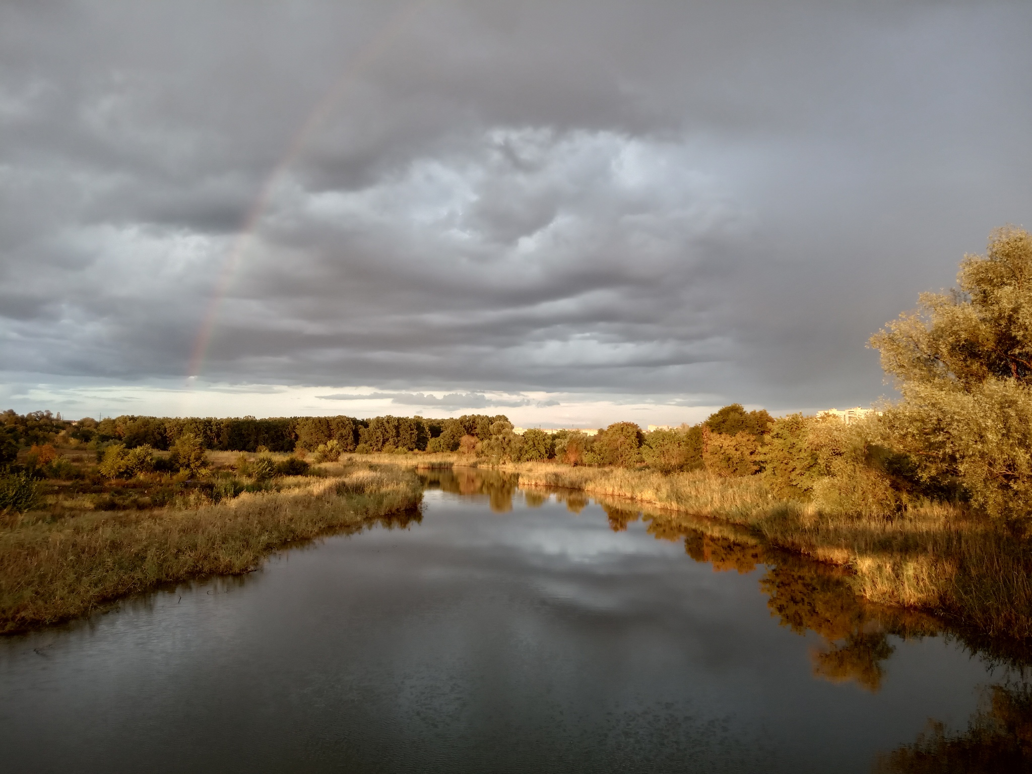 Autumn in Krivoy) - My, Autumn, River, Rainbow, Kryvbas