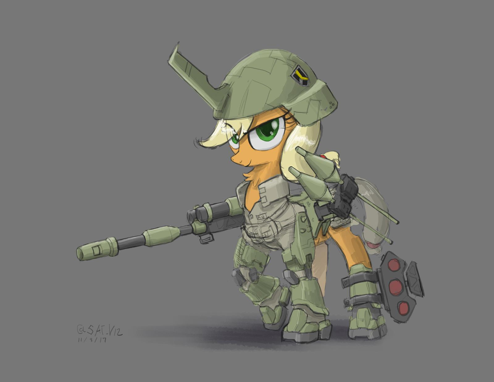 Applejack J Type - My Little Pony, Applejack, MLP Military, MLP Crossover, Gundam, Satv12