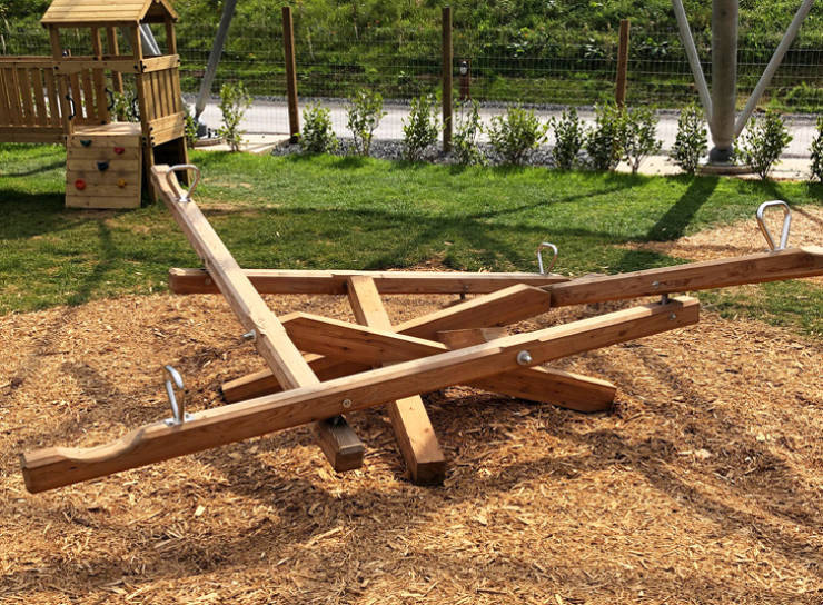 Swing for four - Swing, Wooden construction, Оригинально, Playground