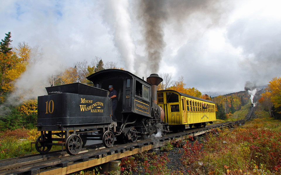 The first cog mountain railway. - Railway, Gear rail, USA, Longpost, Video