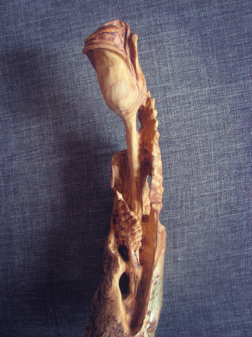 Rose made of wood - My, the Rose, Wood carving, Handmade, Sculpture, Longpost