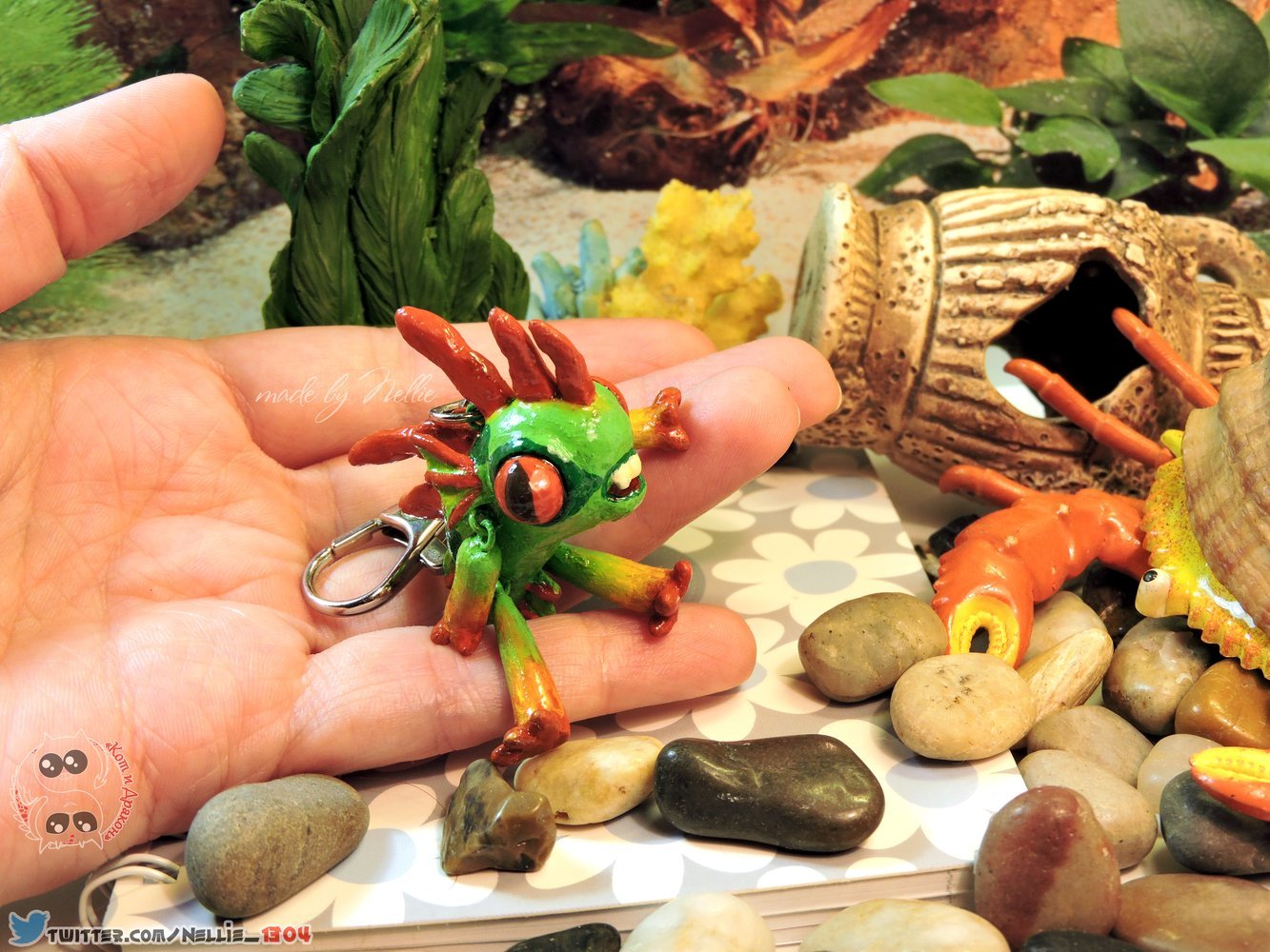 Keychain Murloc from the game World of Warcraft from polymer clay - My, Polymer clay, Murlocs, Needlework, World of warcraft, Warcraft, Video, Longpost