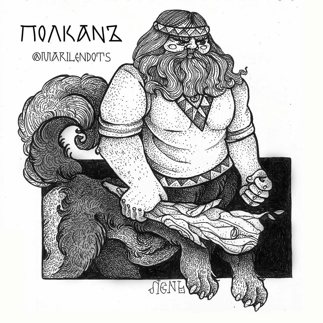 Slavic inktober. Day 5 - My, Slavic mythology, Inktober, Drawing, Graphics, 1page1day, Longpost